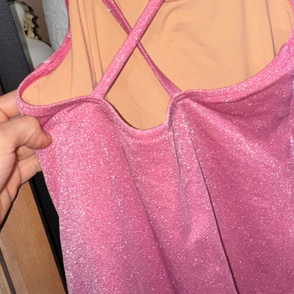 J. Crew Crewcuts glitter ruched shimmer one piece swimsuit bow UPF 50+ toddler - Picture 4 of 6